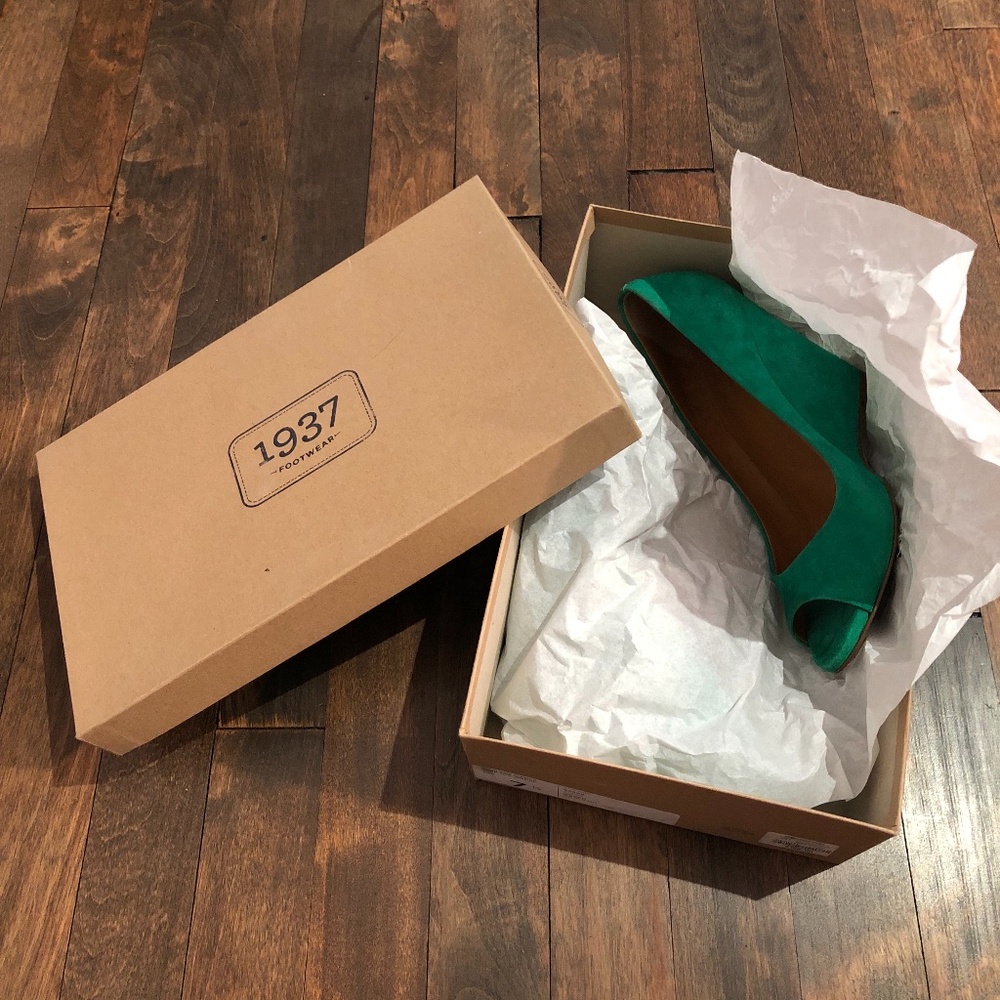 Madewell Green suede peep toe shoes - Picture 5 of 6